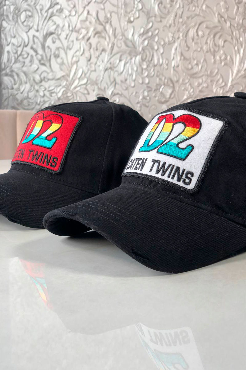 Dsquared2 Мужская чёрная бейсболка Caten Twins