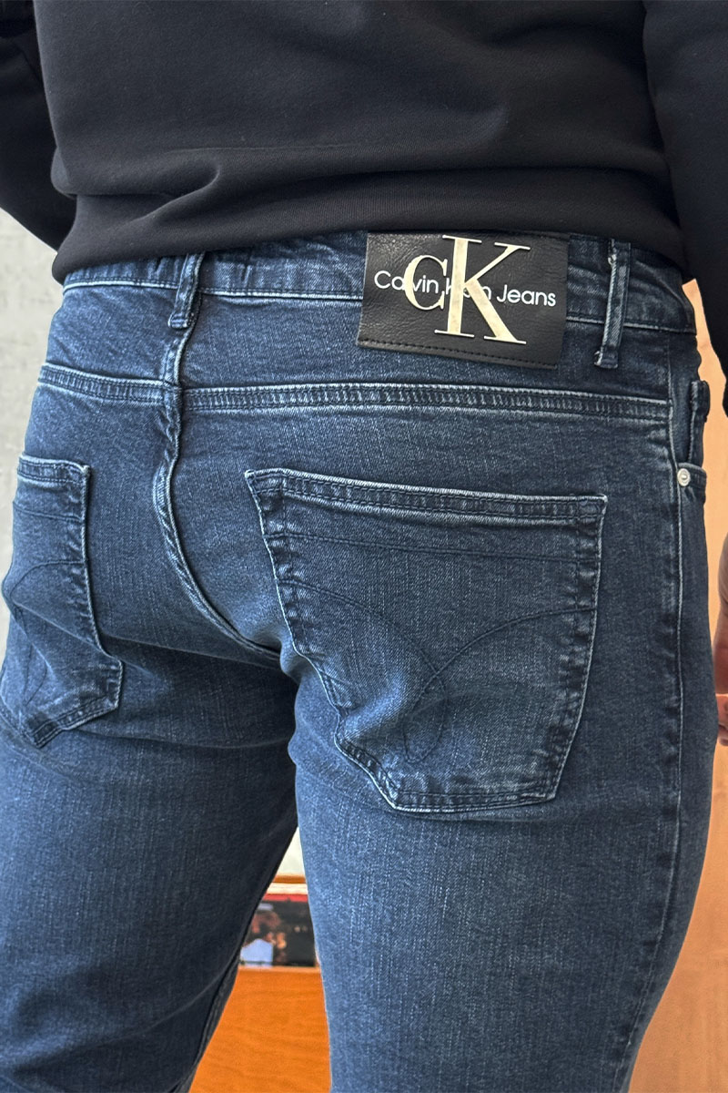 Calvin Klein Мужские тёмно-синие джинсы 
