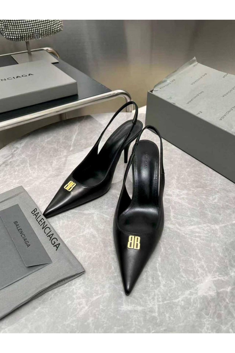 Balenciaga Женские кожаные туфли на каблуке premium