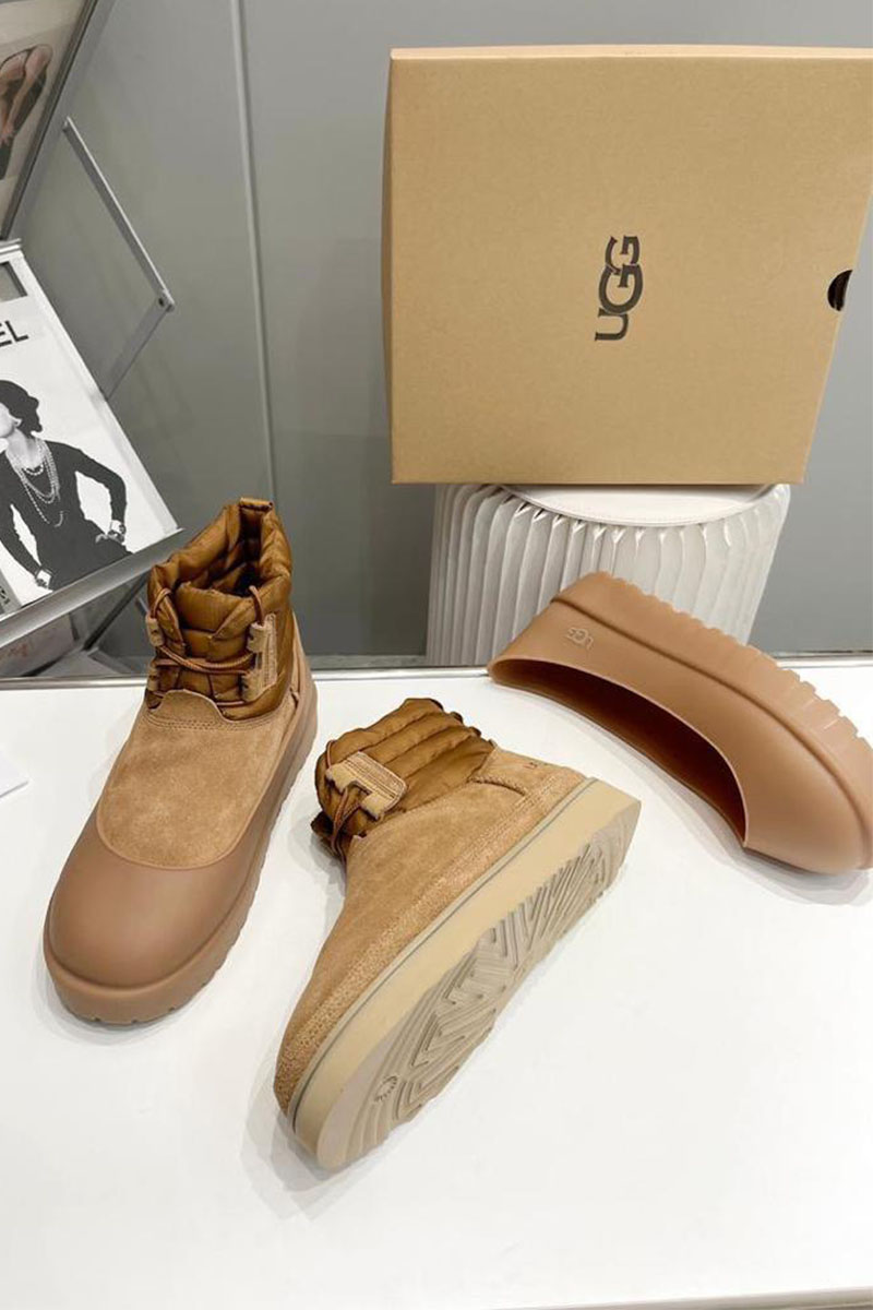 UGG Ботинки с мехом Classic Mini Lace-Up - Chestnut