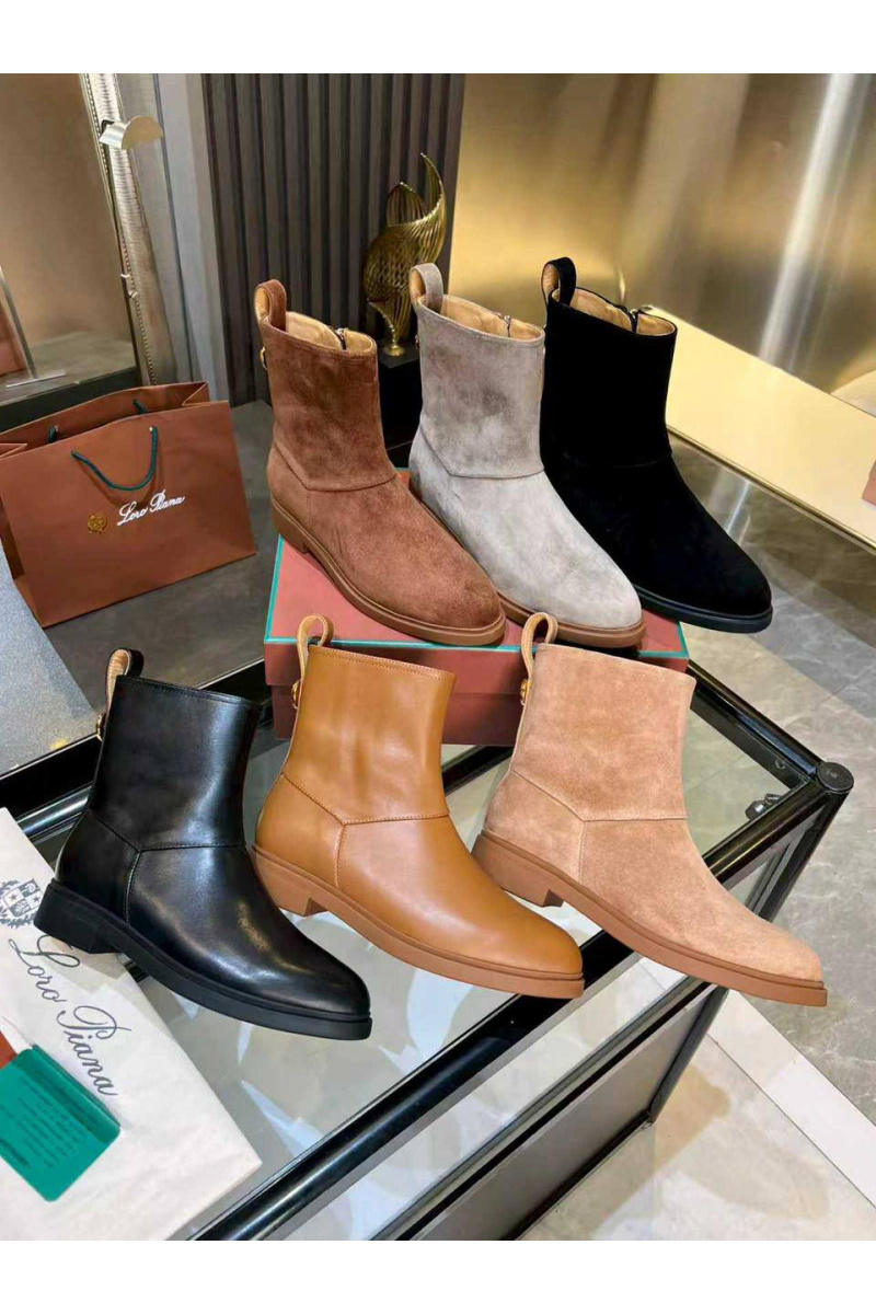 Loro Piana Женские кожаные сапоги premium - Chestnut