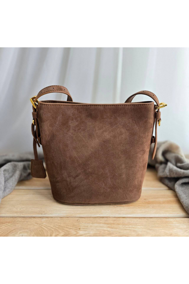 Prada Замшевая сумка Bucket 24x22 см - Brown