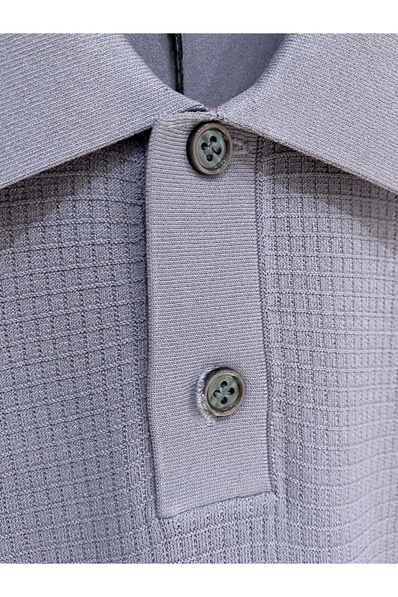 Kiton Мужское серое поло premium