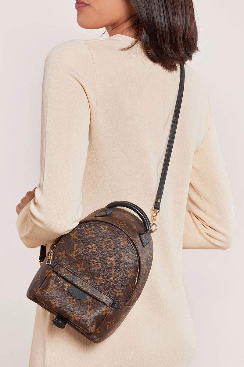 Lоuis Vuittоn Женский кожаный рюкзак Palm Spring Mini Monogram 20x17 см