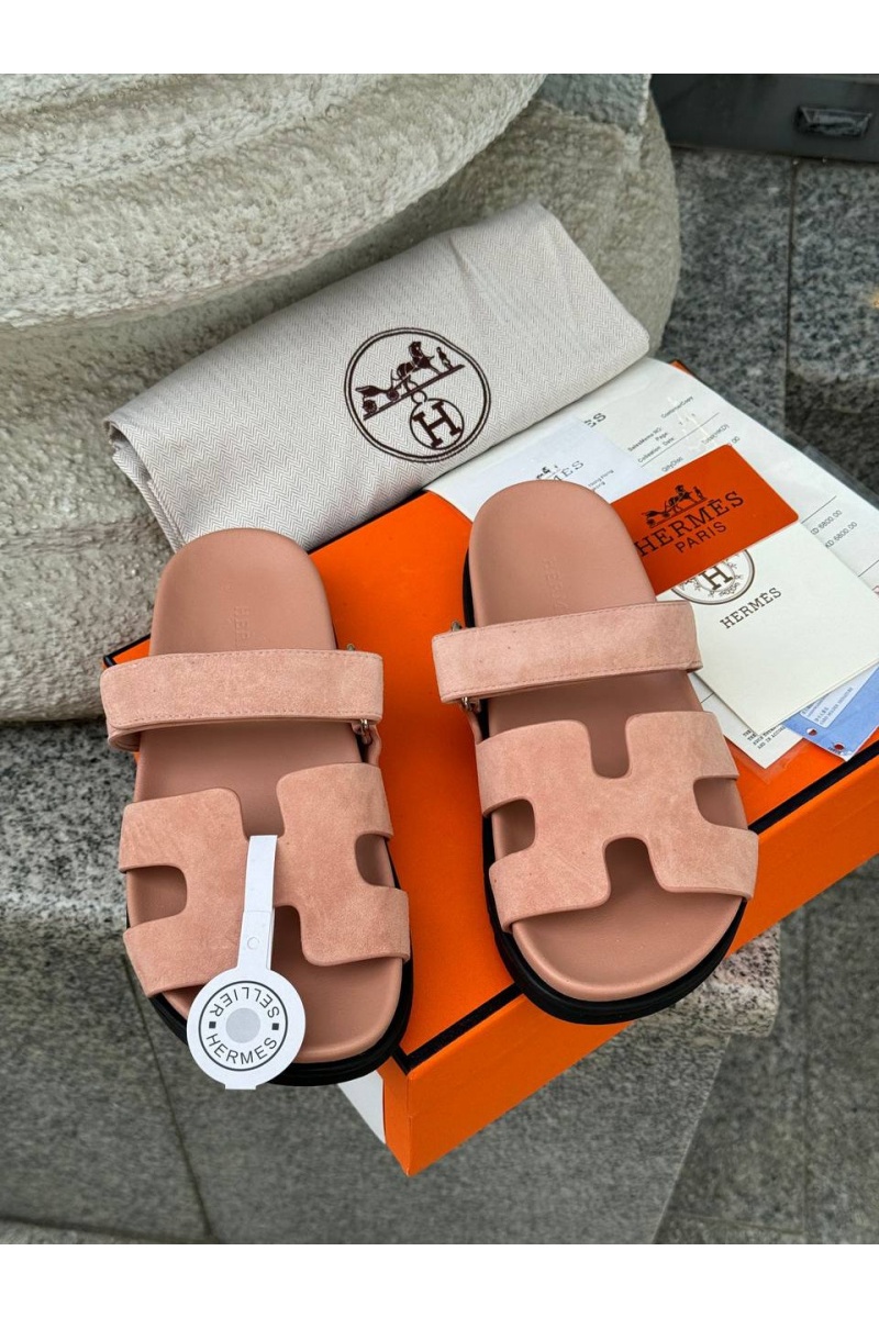 Hermes Женские замшевые сандалии Chypre - Pink