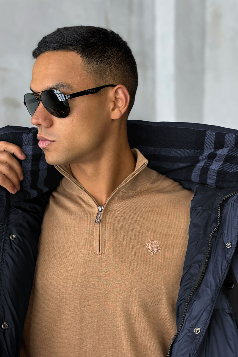 Burberry Удлинённый тёмно-синий пуховик Nylon logo-patch