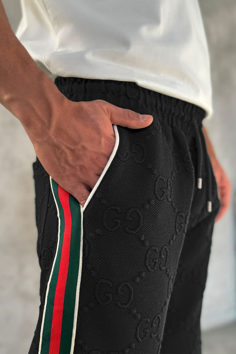 Gucci Чёрные спортивные штаны GG jacquard 