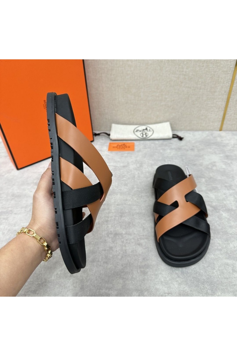 Hermes Мужские шлёпанцы Kazimir - Black / Brown