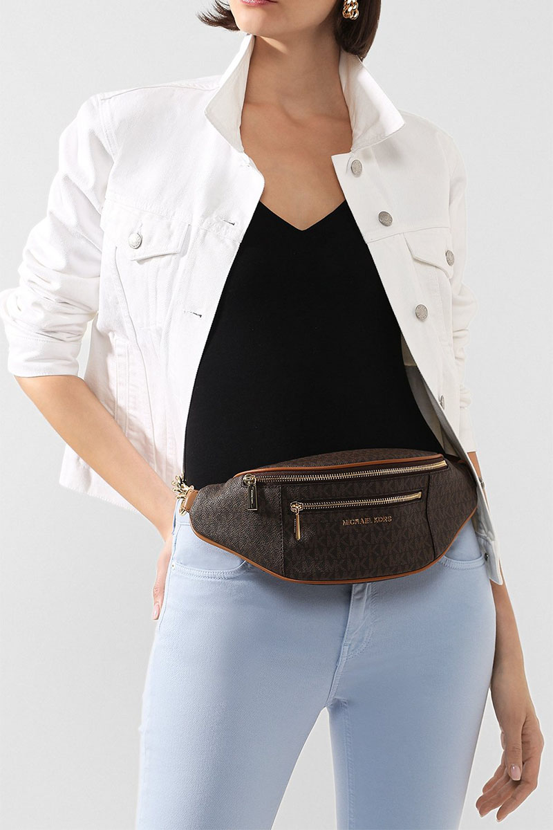 Michael Kors Кожаная поясная сумка Mott 33x16 см - Brown