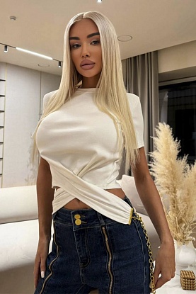 Женская базовая футболка premium - White