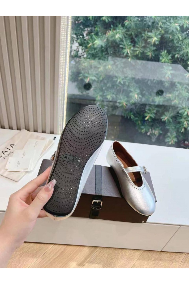 Designer Clothing Женские кожаные балетки Alaia Strass Suede premium