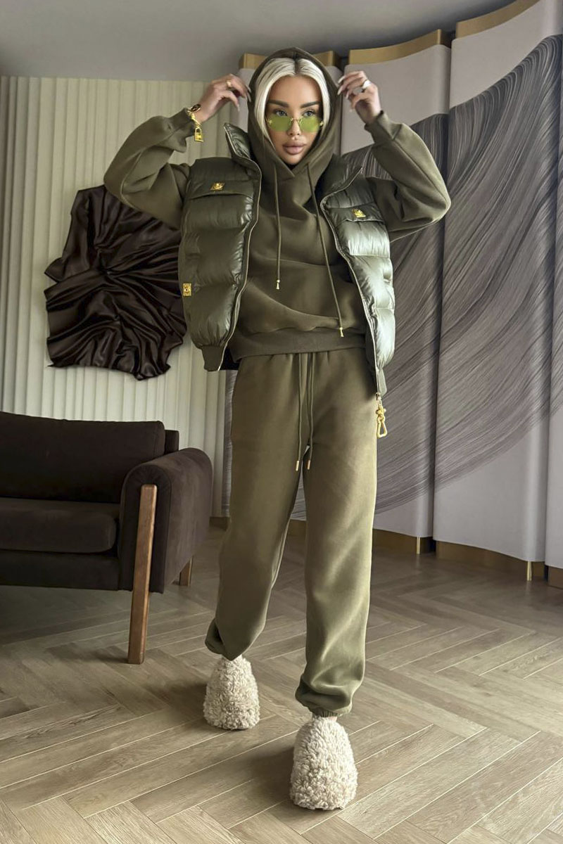 Schiaparelli Женский костюм тройка на флисе Premium - Green