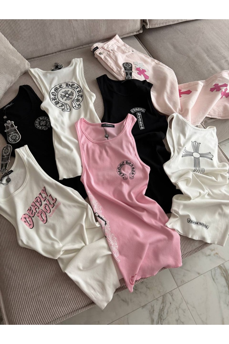 Chrome Hearts Женская чёрная майка premium