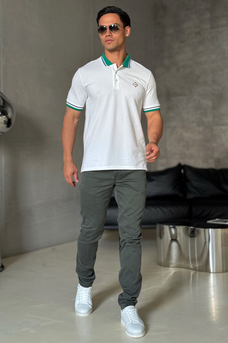 Casablanca Поло белого цвета logo-emblem