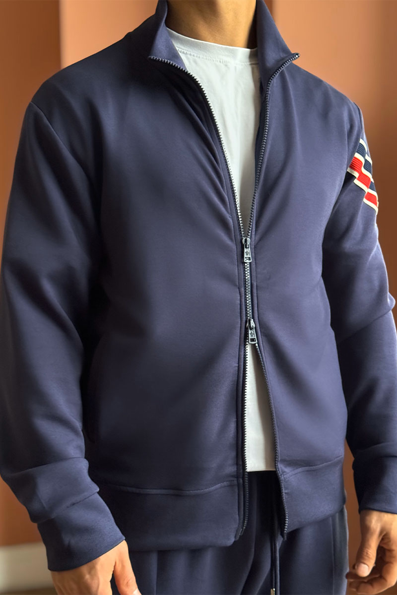 Moncler Спортивный костюм striped logo - Navy