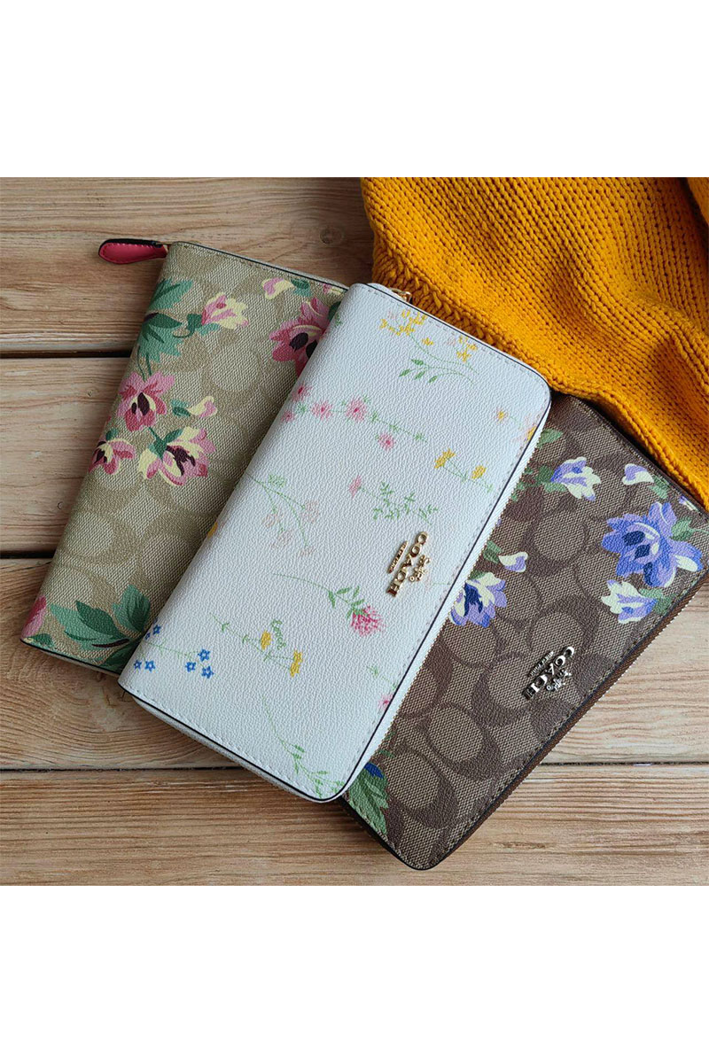 Coach Женский кожаный кошелёк Coach 20x10 см (3 расцветки)