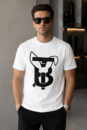 Белая оверсайз футболка Rabbit Print