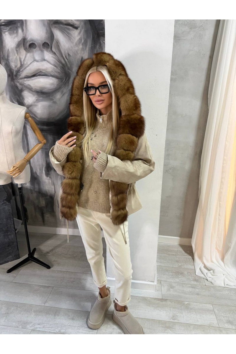 Max Mara Женская утеплённая парка с натуральным мехом premium