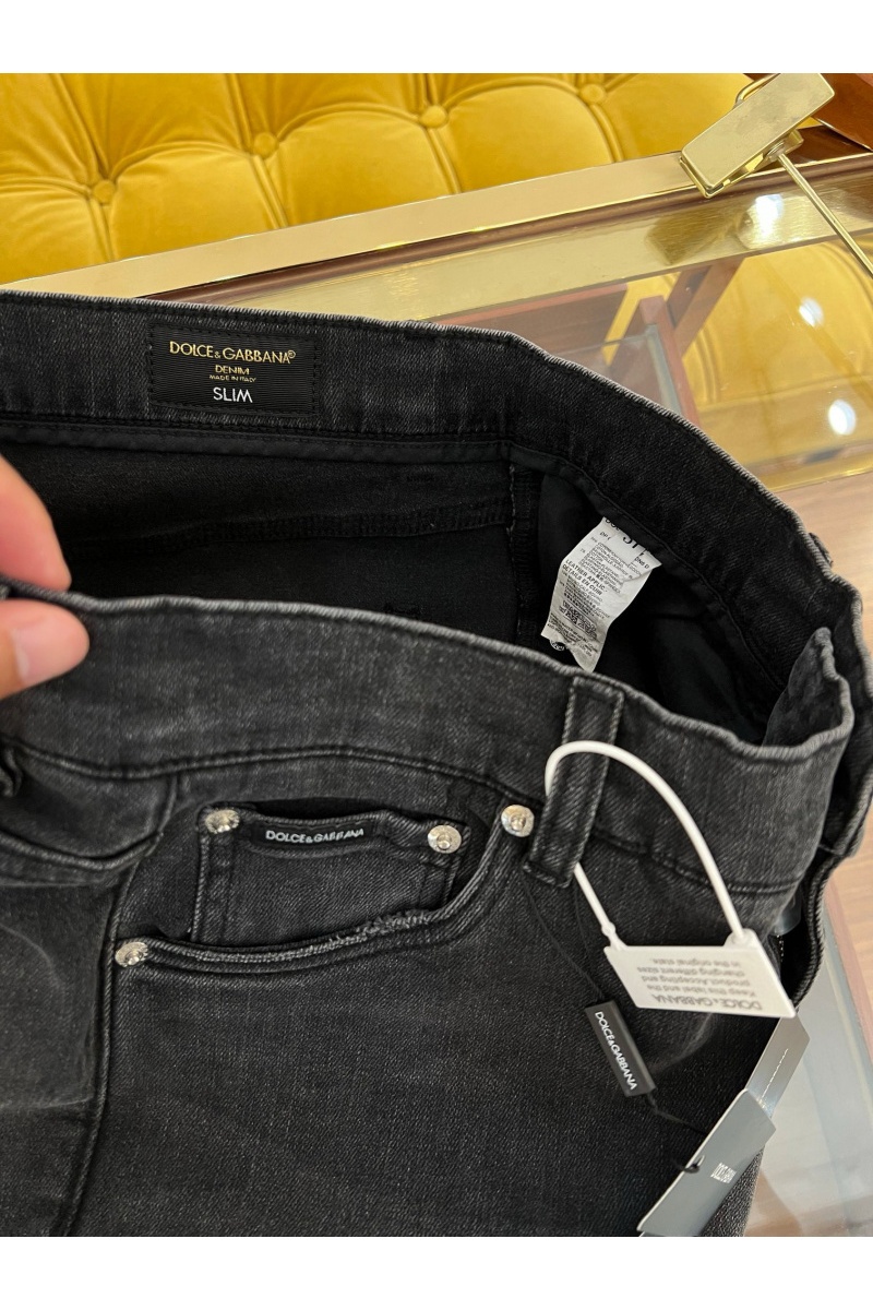Dоlсе & Gаbbаnа Мужские чёрные джинсы slim fit Premium