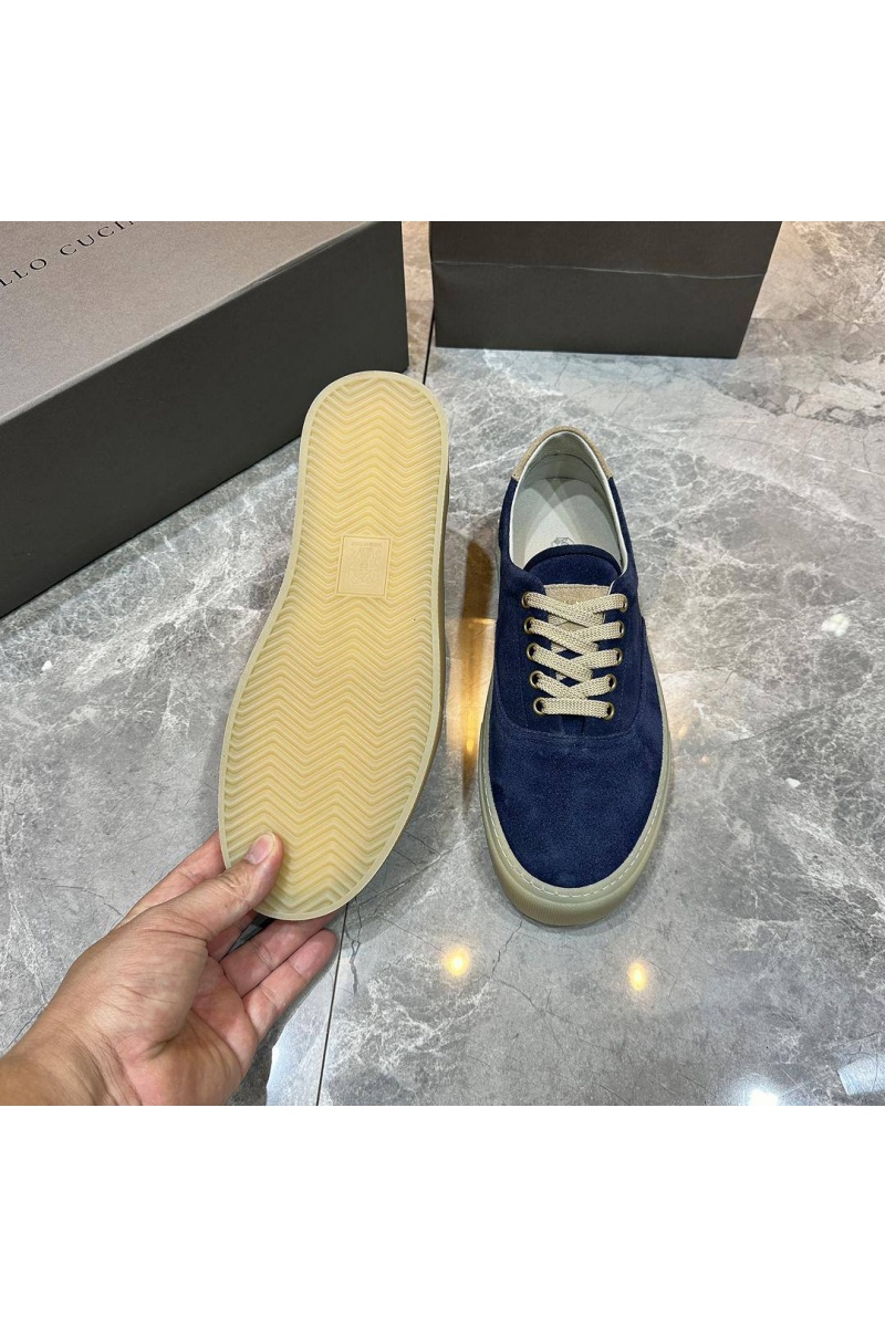Brunеllо Сuсinеlli Замшевые кеды Sail low-top - Blue