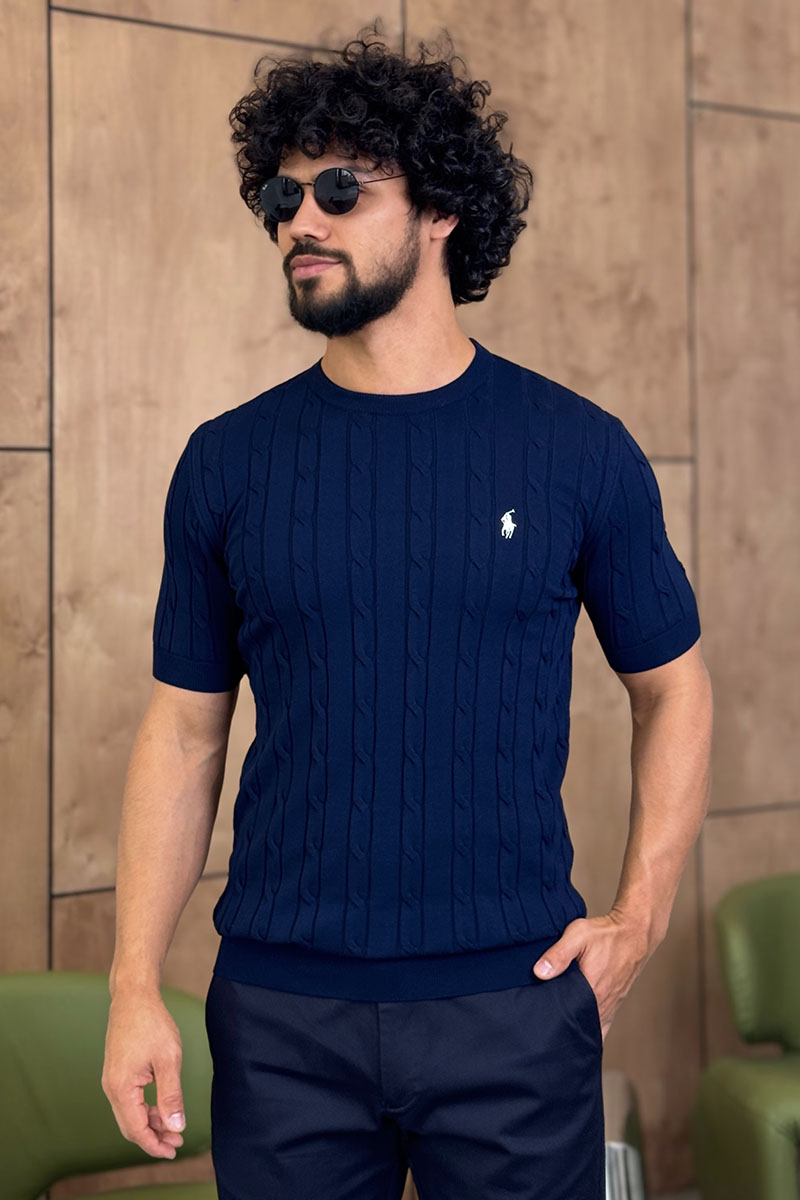 Polo Ralph Lauren Мужская тёмно-синяя футболка 