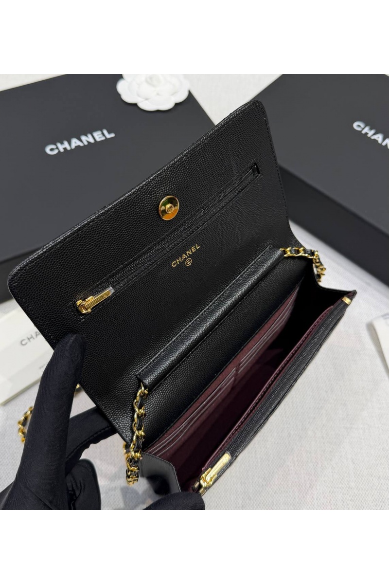 Chаnеl Кожаная сумка Wallet on Chain premium 19x12x4 см