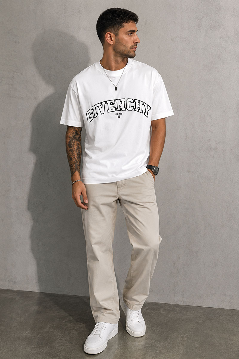 Givenchy Белая футболка College logo-embroidered