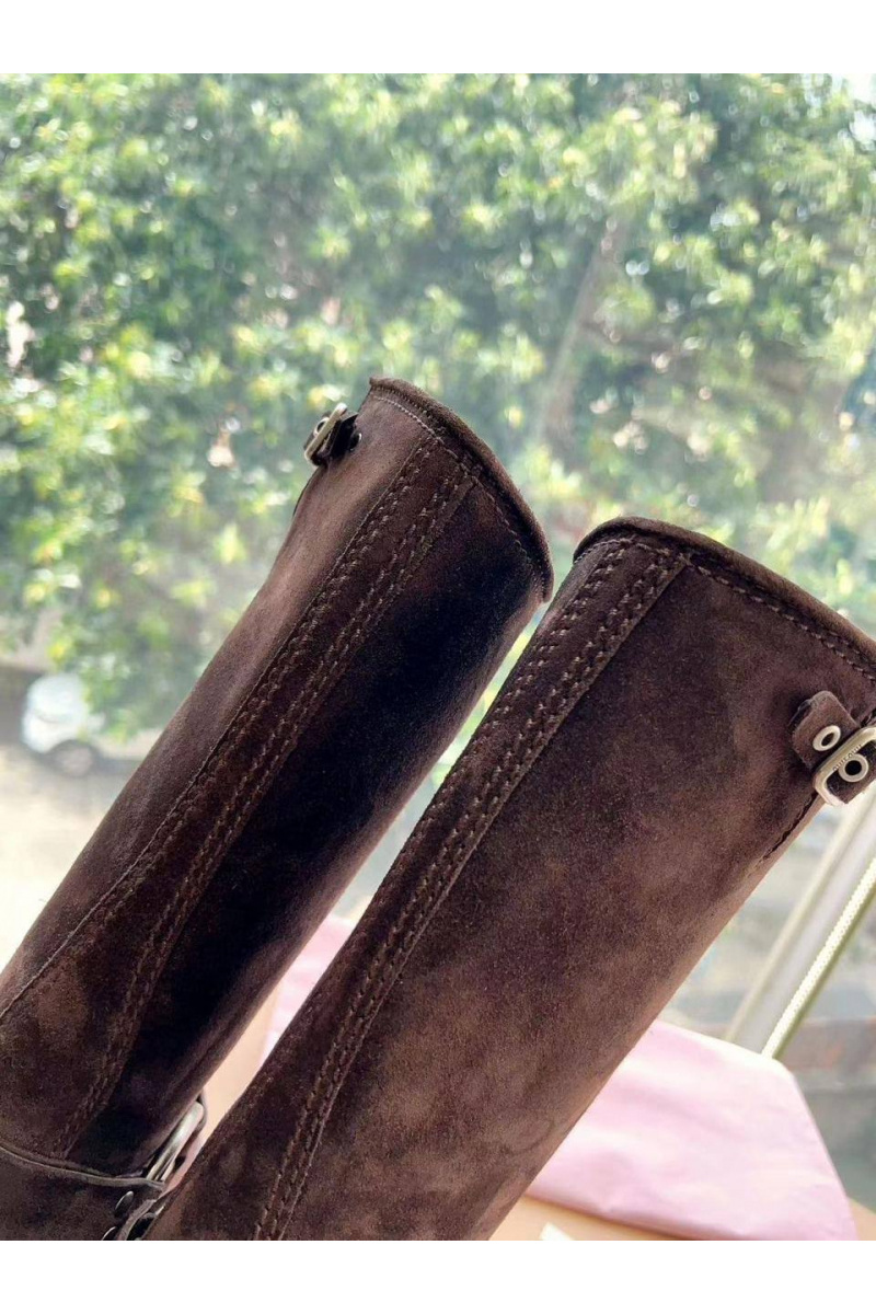 MIU MIU Женские замшевые сапоги Ankle Premium