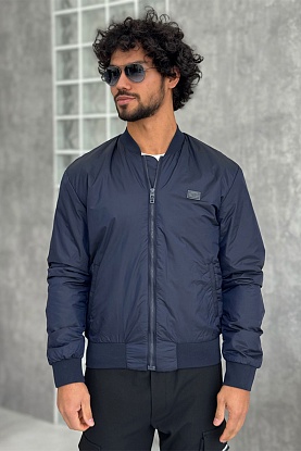 Мужской бомбер logo-plaque - Navy 