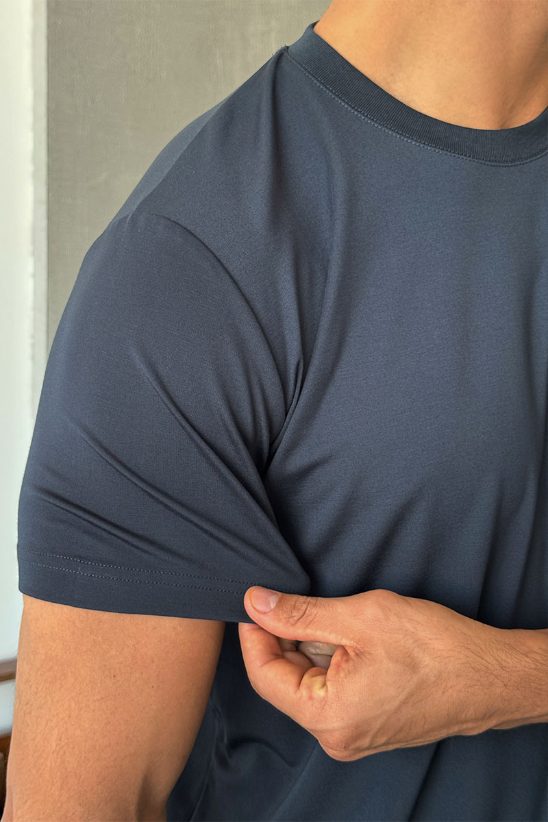 Kiton Мужская тёмно-синяя футболка 