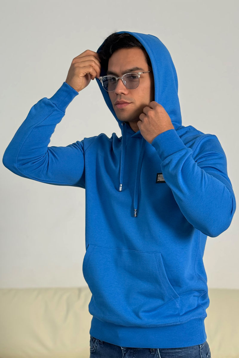 Dоlсе & Gаbbаnа Мужское синее худи logo-plaque 