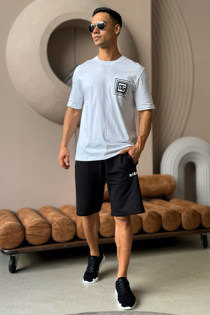 Designer Clothing Мужские чёрные шорты MSGM