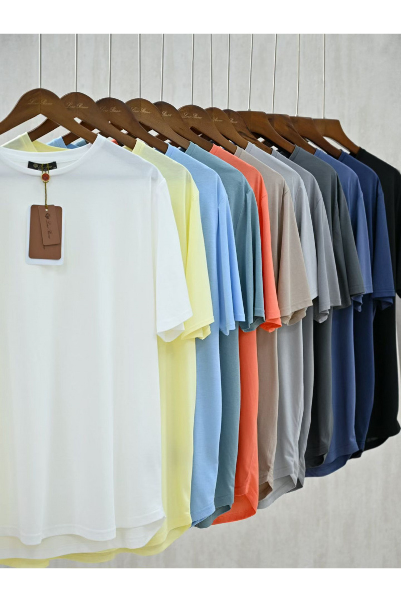 Loro Piana Мужская бежевая футболка  premium