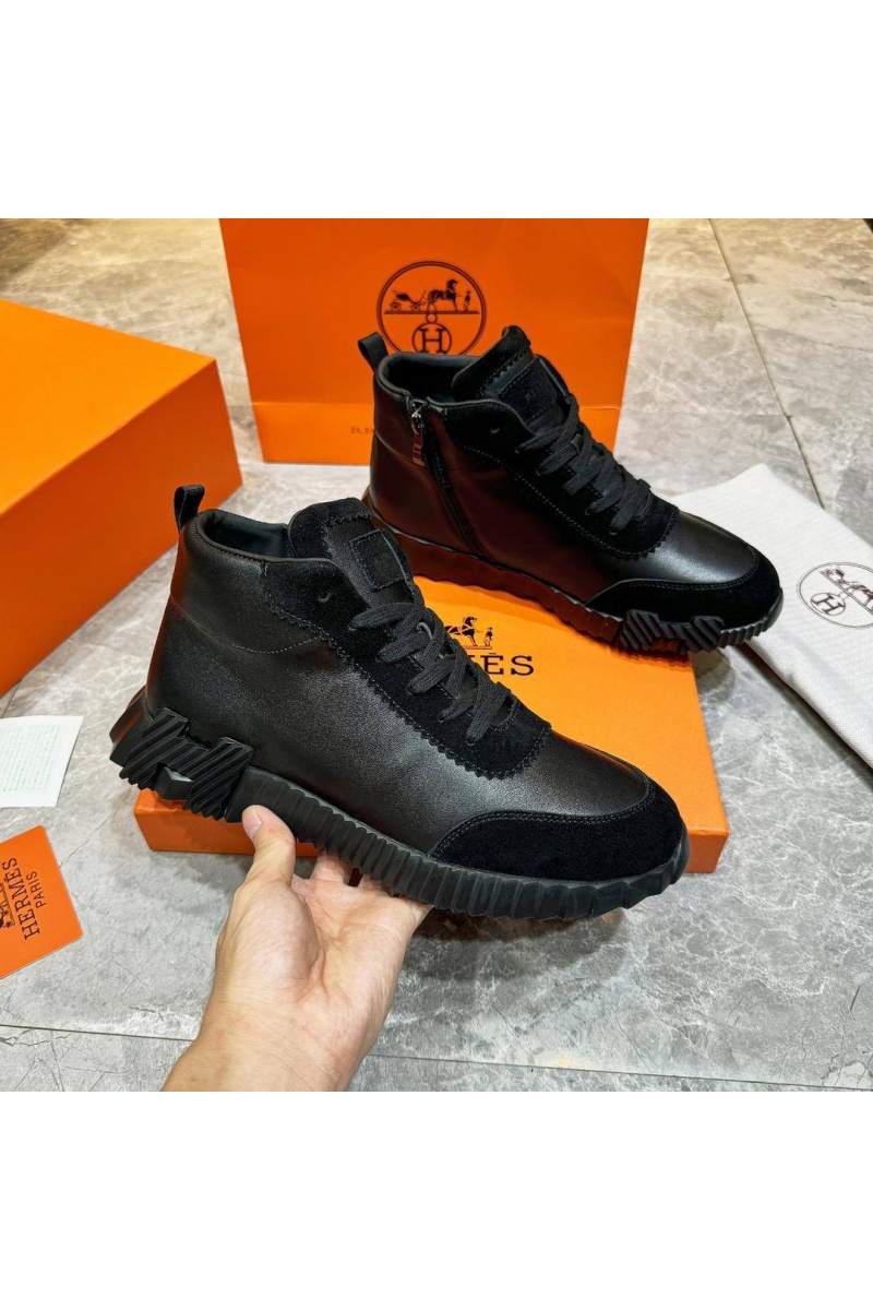 Hermes Кроссовки с мехом Bouncing high-top - Black