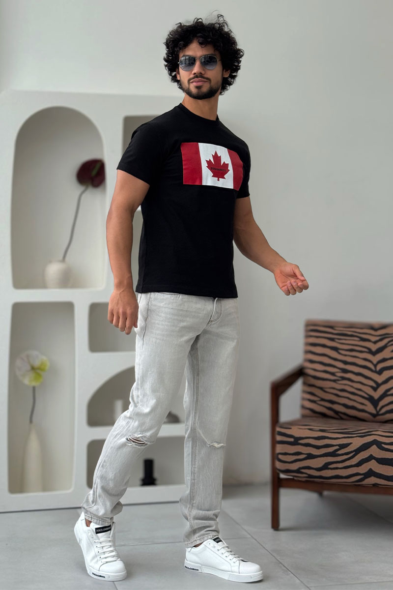 Dsquared2 Футболка тёмно-синего цвета Flag of Canada