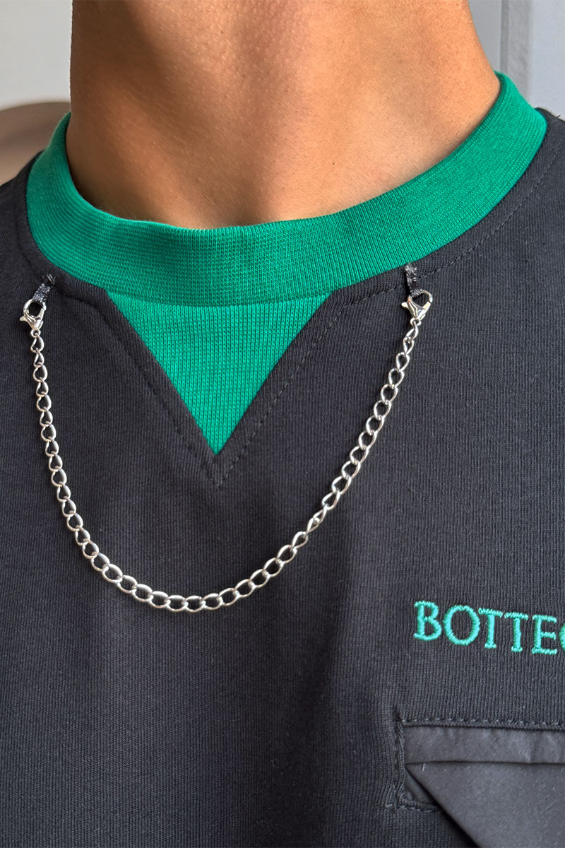 Bottega Veneta Чёрная оверсайз футболка Chain