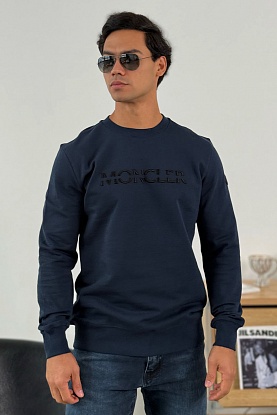 Тёмно-синий оверсайз свитшот logo-embroidered