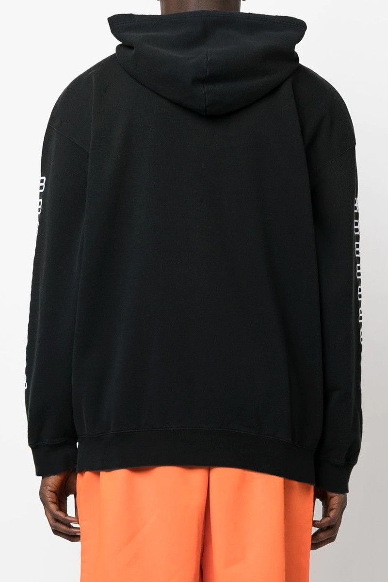 Balenciaga Мужское чёрное худи BB logo-print