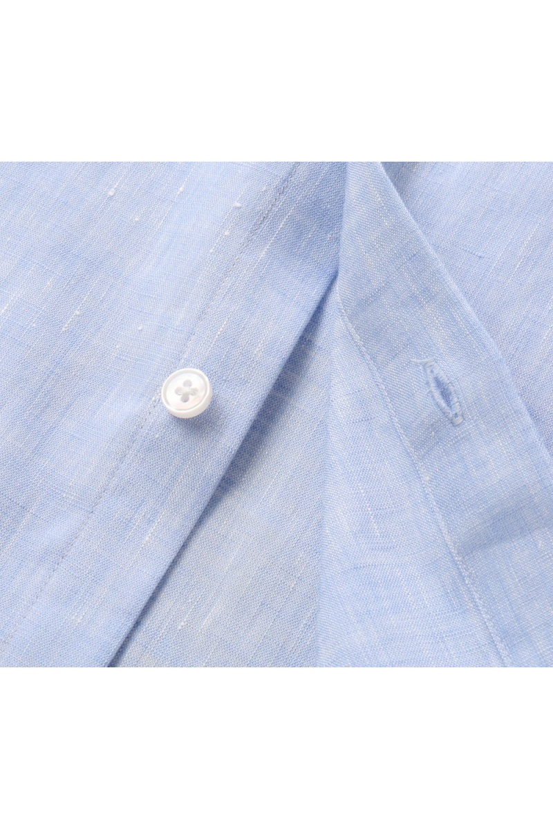 Kiton Льняная рубашка голубого цвета premium