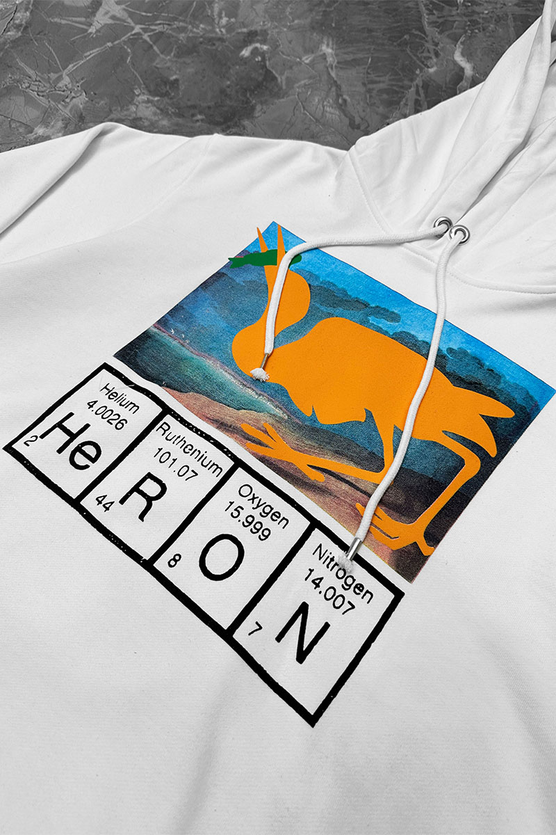 Heron Preston Белое оверсайз худи Periodic