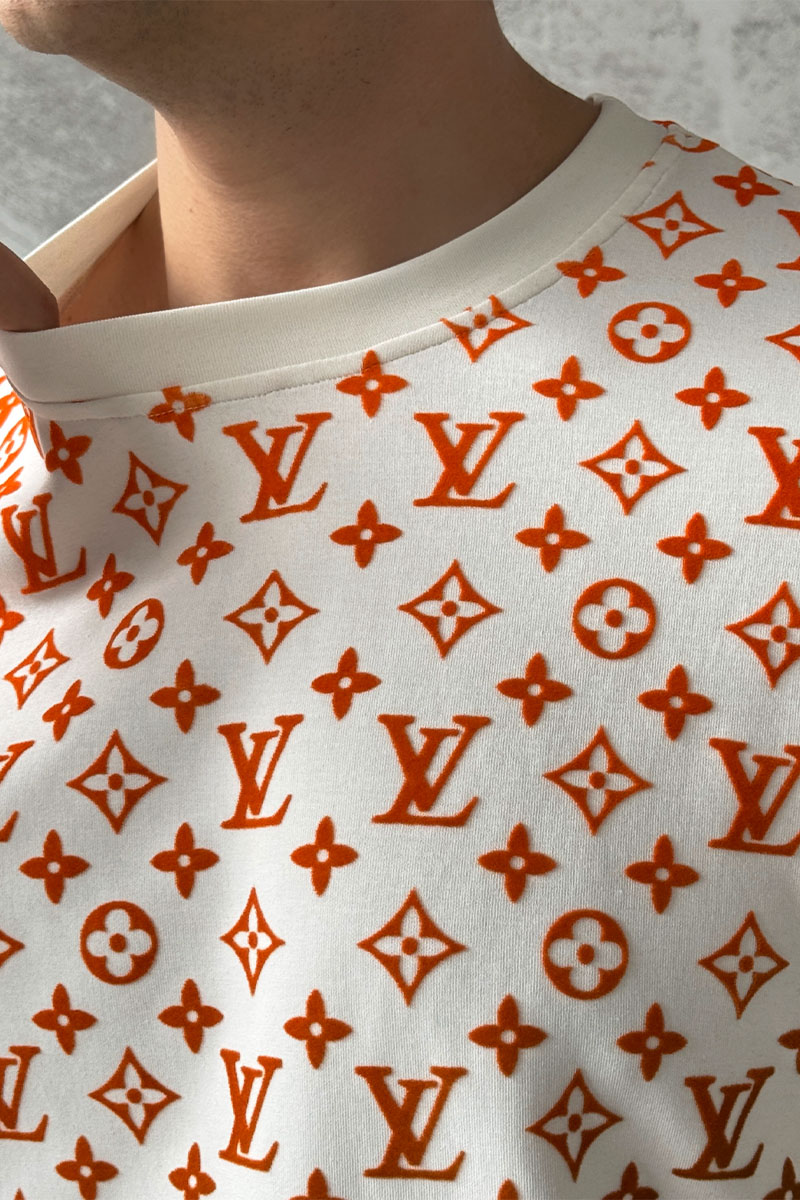 Lоuis Vuittоn Белая оверсайз футболка Monogram Gradient