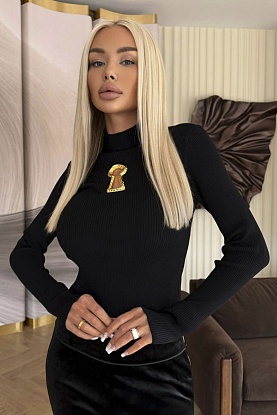 Женский лонгслив Premium - Black