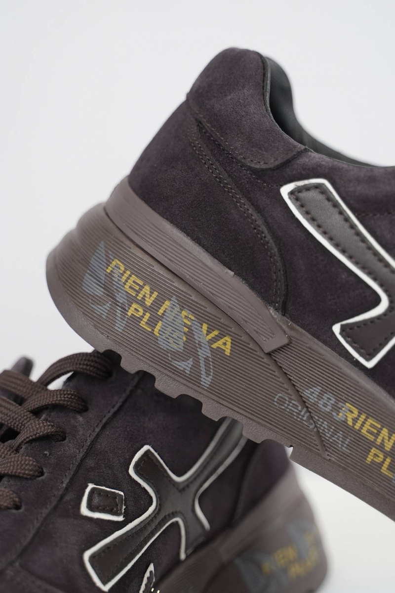 Premiata Замшевые кроссовки с мехом low-top - Brown
