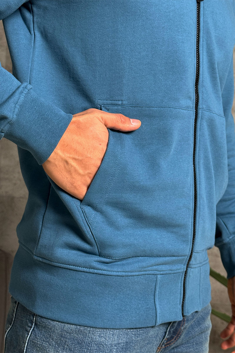 Stone Island Кофта синего цвета Zip-Up Compass-patch