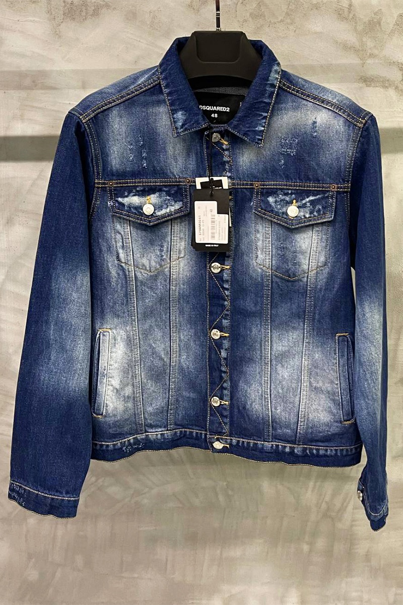 Dsquared2 Синяя джинсовая куртка Icon Splatter logo-print