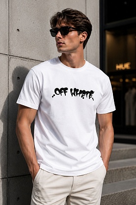 Белая оверсайз футболка logo-print
