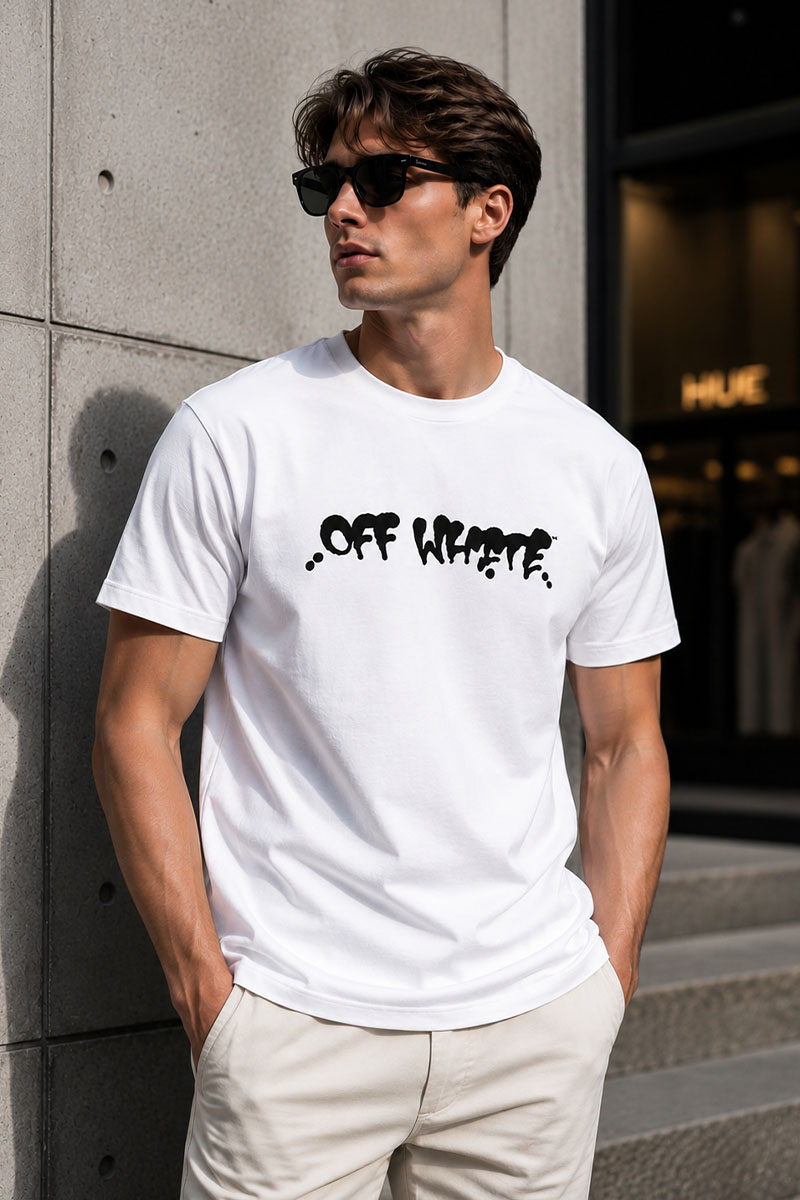 Off-White Белая оверсайз футболка logo-print