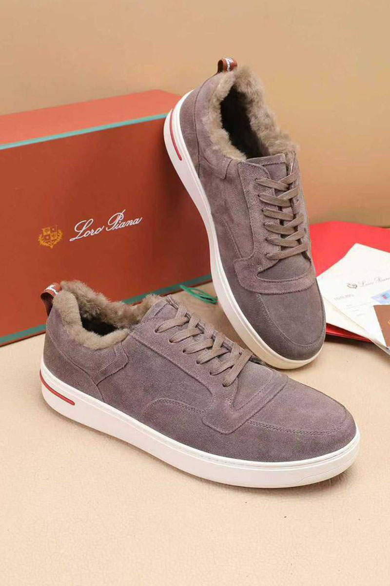Loro Piana Кроссовки с мехом Newport Walk - Beige