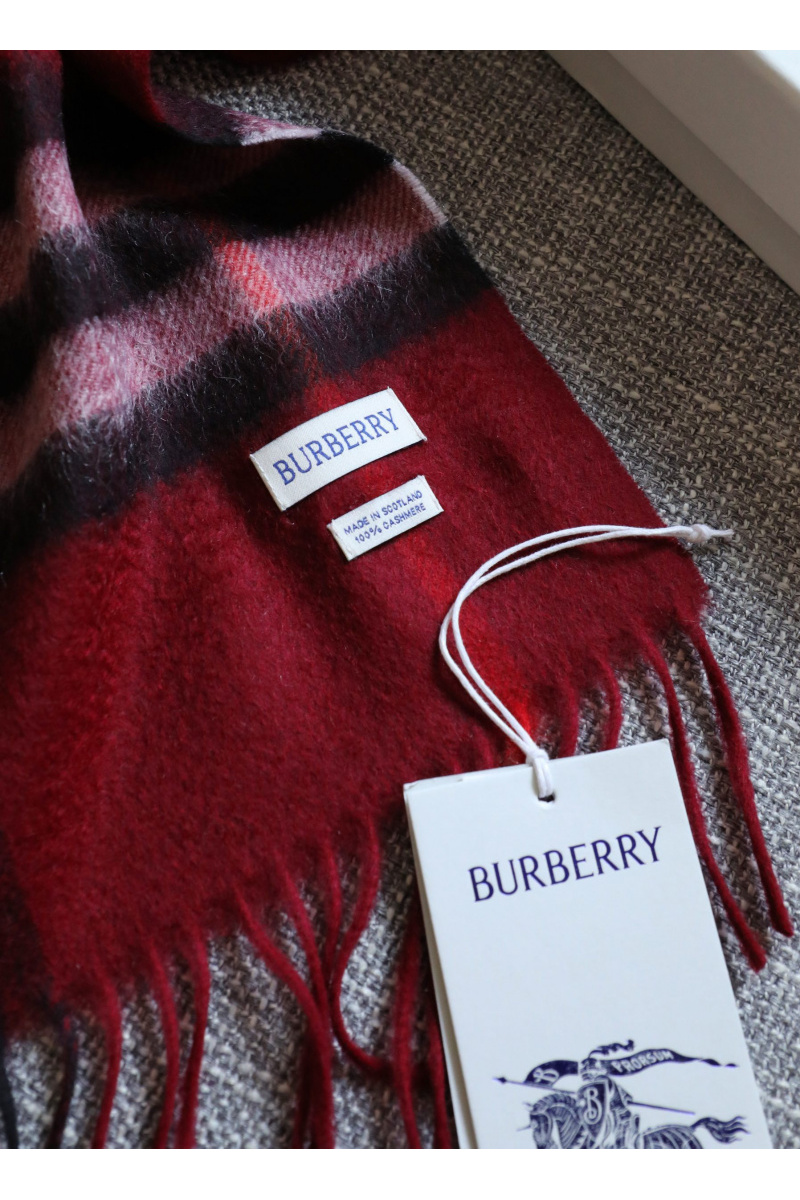 Burberry Шарф two-tone Check premium 168x30 см - Burgundy