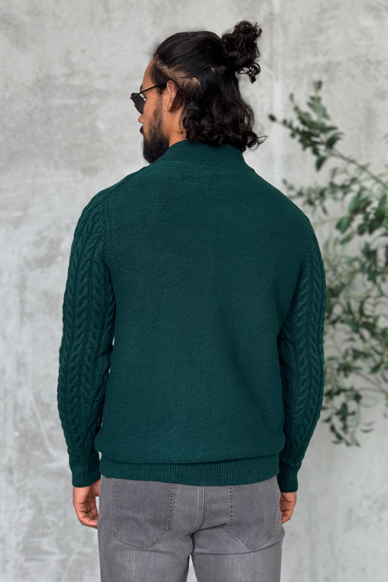 Kiton Мужской свитер зелёного цвета 